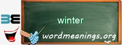 WordMeaning blackboard for winter